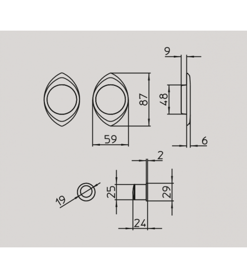 Puxador para porta deslizante cromado acetinado MANDELLI 368T puxador design