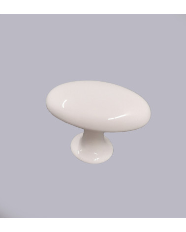 Puxador de móvel branco NAPOLI design vista inclinada sobre fundo cinzento claro