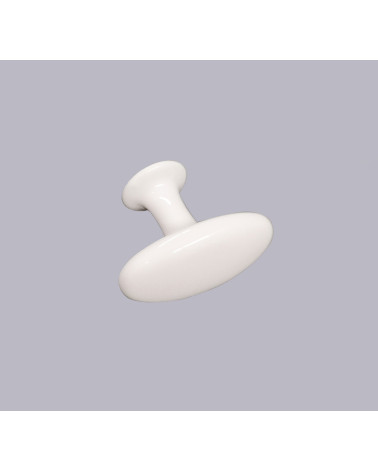 Puxador de móvel branco NAPOLI design vista lateral sobre fundo cinzento claro