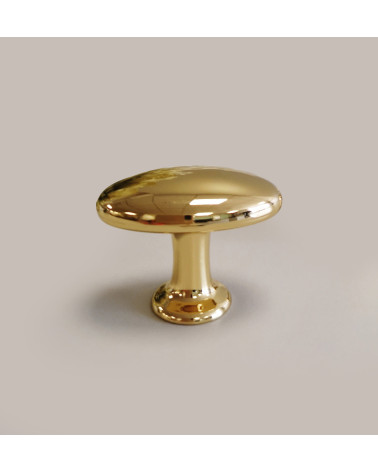 Puxador de móvel ouro polido NAPOLI design vista frontal sobre fundo cinzento