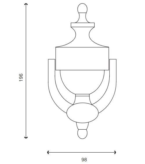 Aldrava de porta em latão VICTORIAN cor bronze
