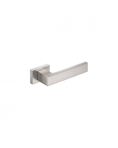Puxador de porta níquel acetinado Focus puxador design vista de cima inclinada