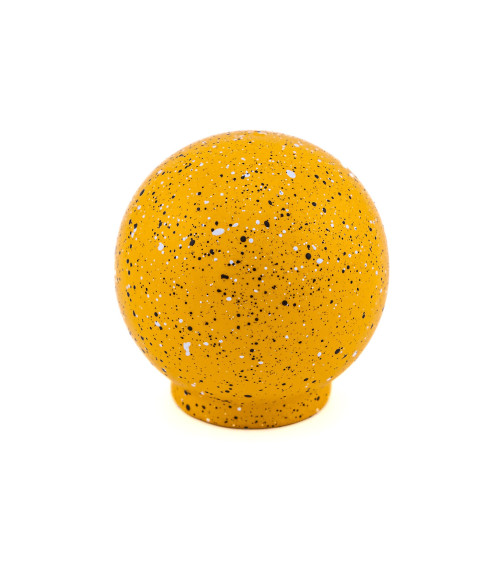 Botão de móvel em madeira de faia amarelo, preto e branco Misto