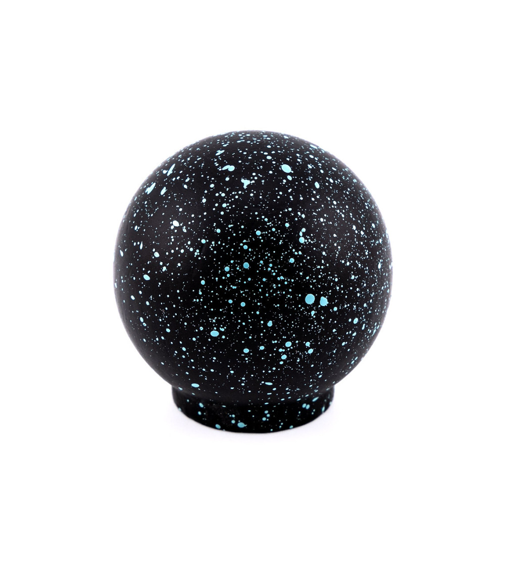 Botão de móvel em madeira de faia preto e azul claro Mistura