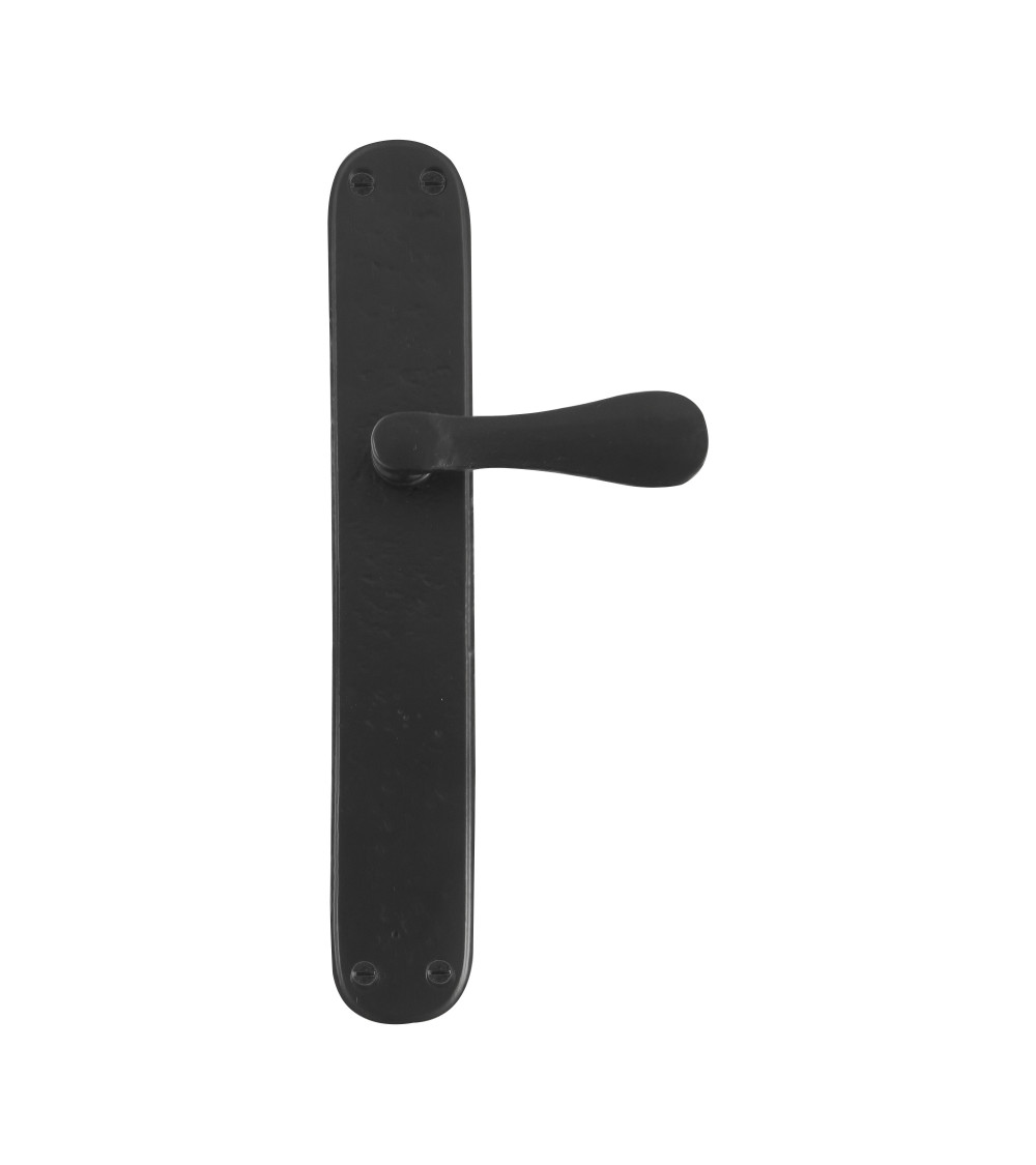 Puxador de porta em placa longitudinal retro - industrial em ferro 289 Oval - puxador design