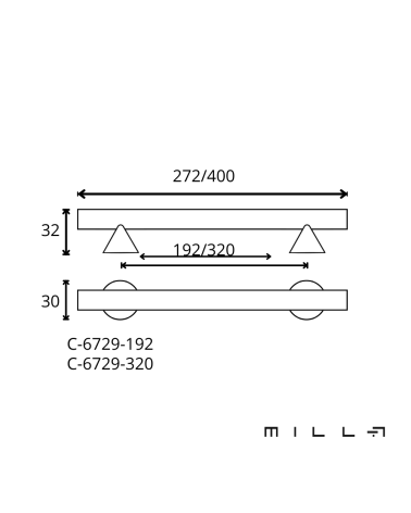 Puxador de móvel ROG com dimensões