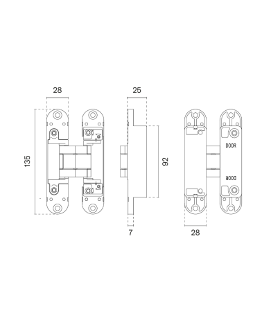 Dobradiça 3D para uma porta invisível