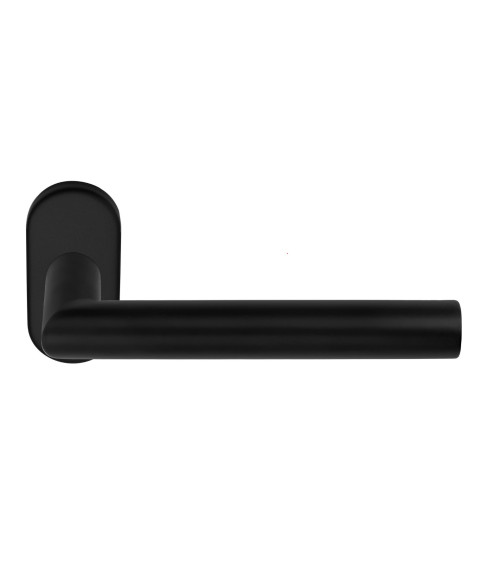 Puxadores de porta Formani Basics LBII-19MN em escudo oval cor preta