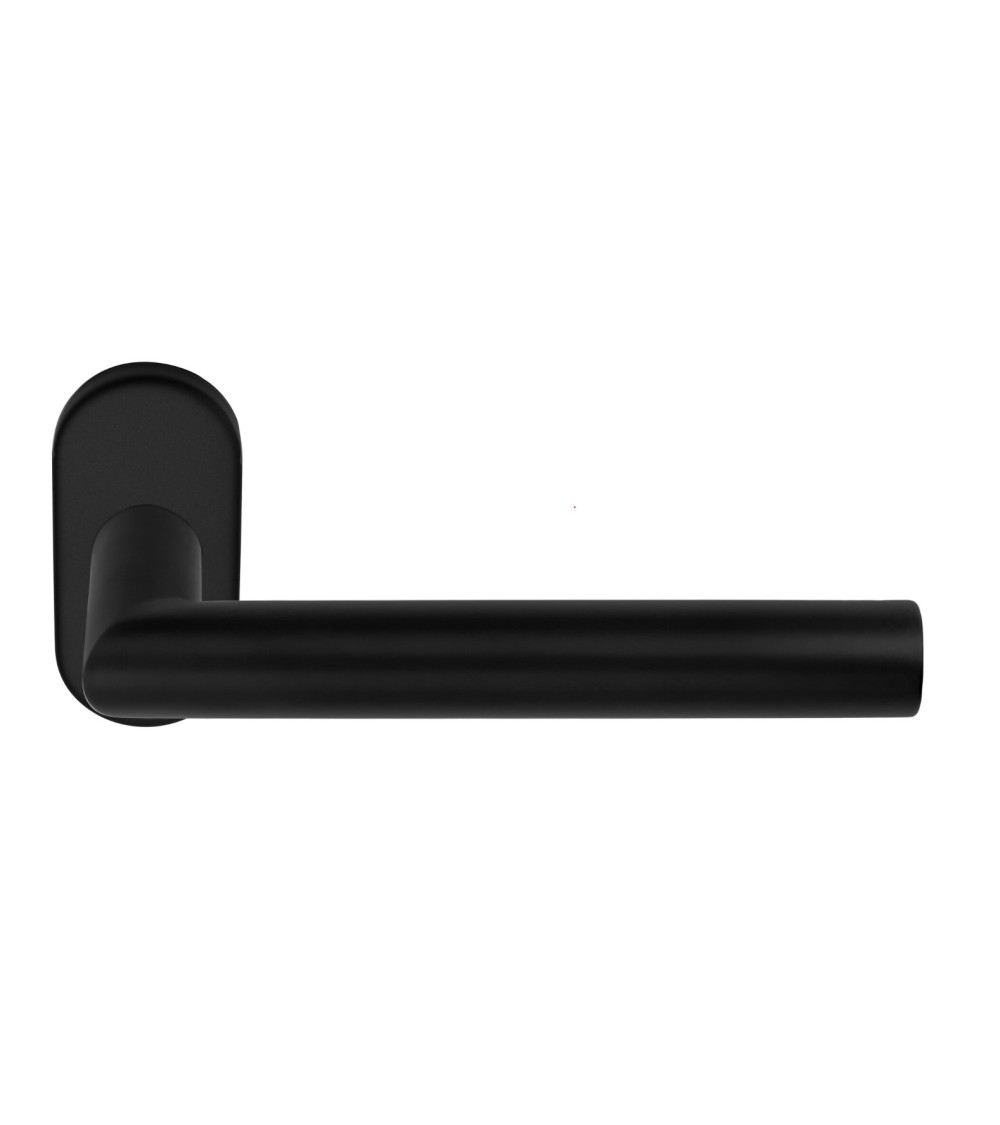 Puxadores de porta Formani Basics LBII-19MN em escudo oval cor preta