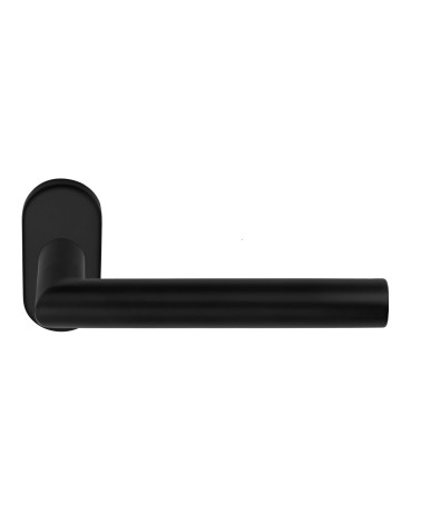 Puxadores de porta Formani Basics LBII-19MN em escudo oval cor preta
