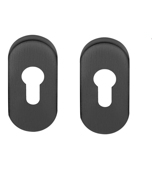 Escudo de porta oval chave de cilindro para Formani Basics preto