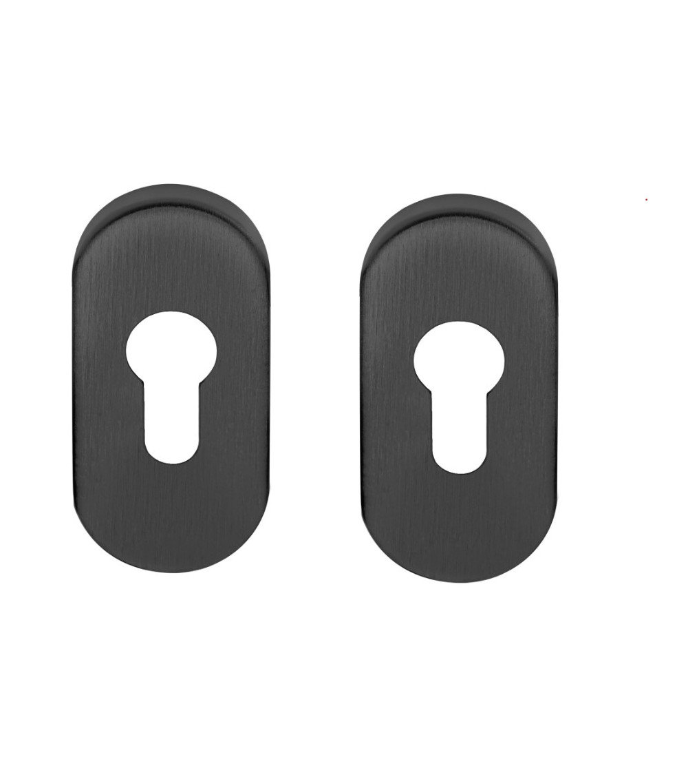 Escudo de porta oval chave de cilindro para Formani Basics preto
