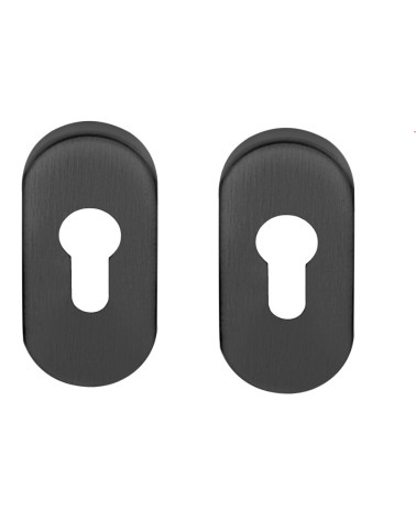 Escudo de porta oval chave de cilindro para Formani Basics preto