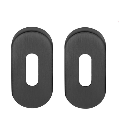 Escudo de porta oval chave de quarto para Formani Basics preto