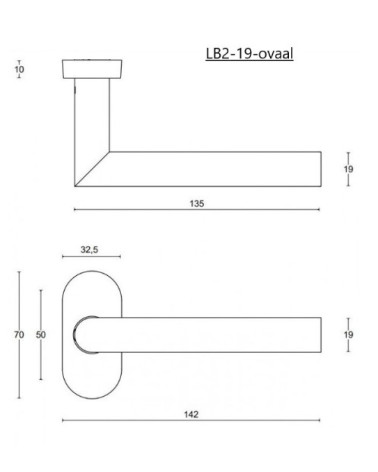 Puxadores de porta Formani Basics LBII-19MN em escudo oval cor preta
