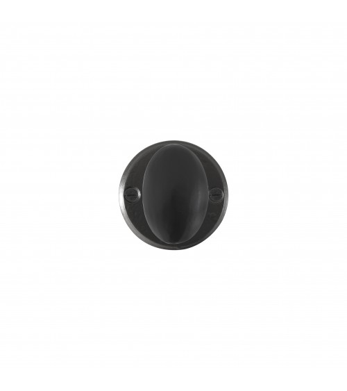Botão de porta preto em ferro 1018 - placa redonda - puxador design