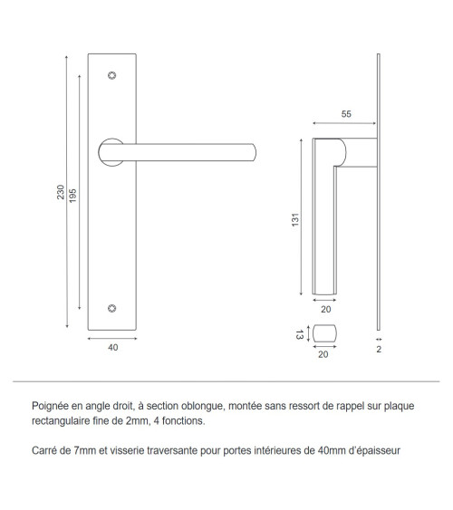 Puxador em placa fina 2mm Pyla