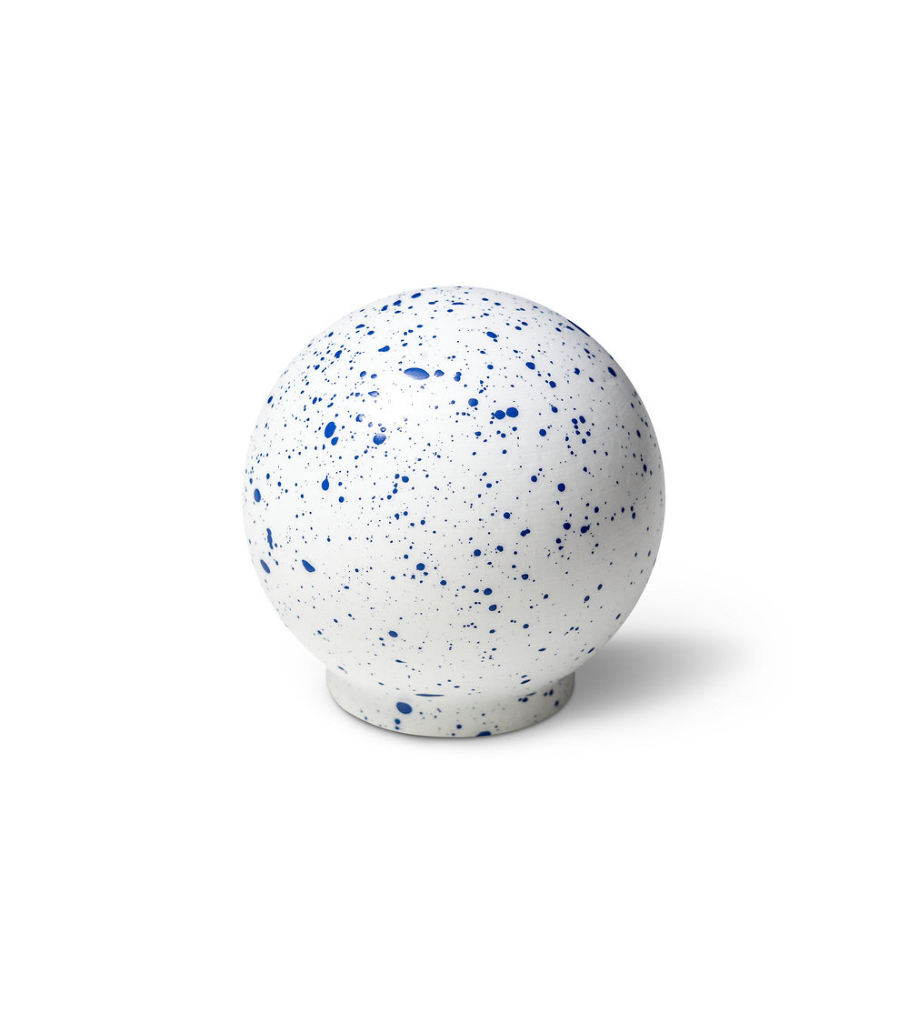 Botão de móvel em madeira de faia Branco e azul Mistura
