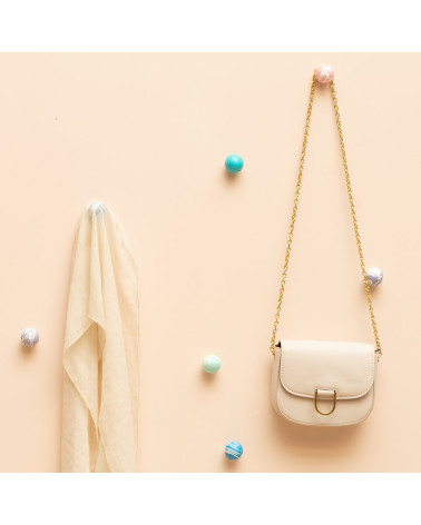 Botão de móvel em madeira de faia Mistura - Branco azul laranja