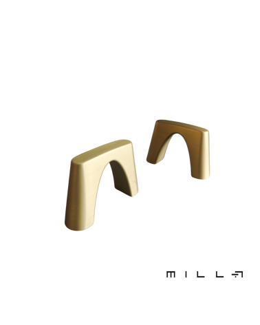 Puxador de móvel dourado mate SID puxador design vista em perspectiva sobre fundo branco
