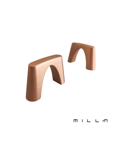 Puxador de móvel cobre SID design vista em perspetiva sobre fundo branco