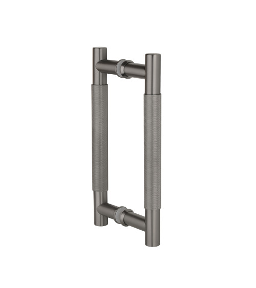 Puxador duplo texturado para porta 1770 acabamento antracite design