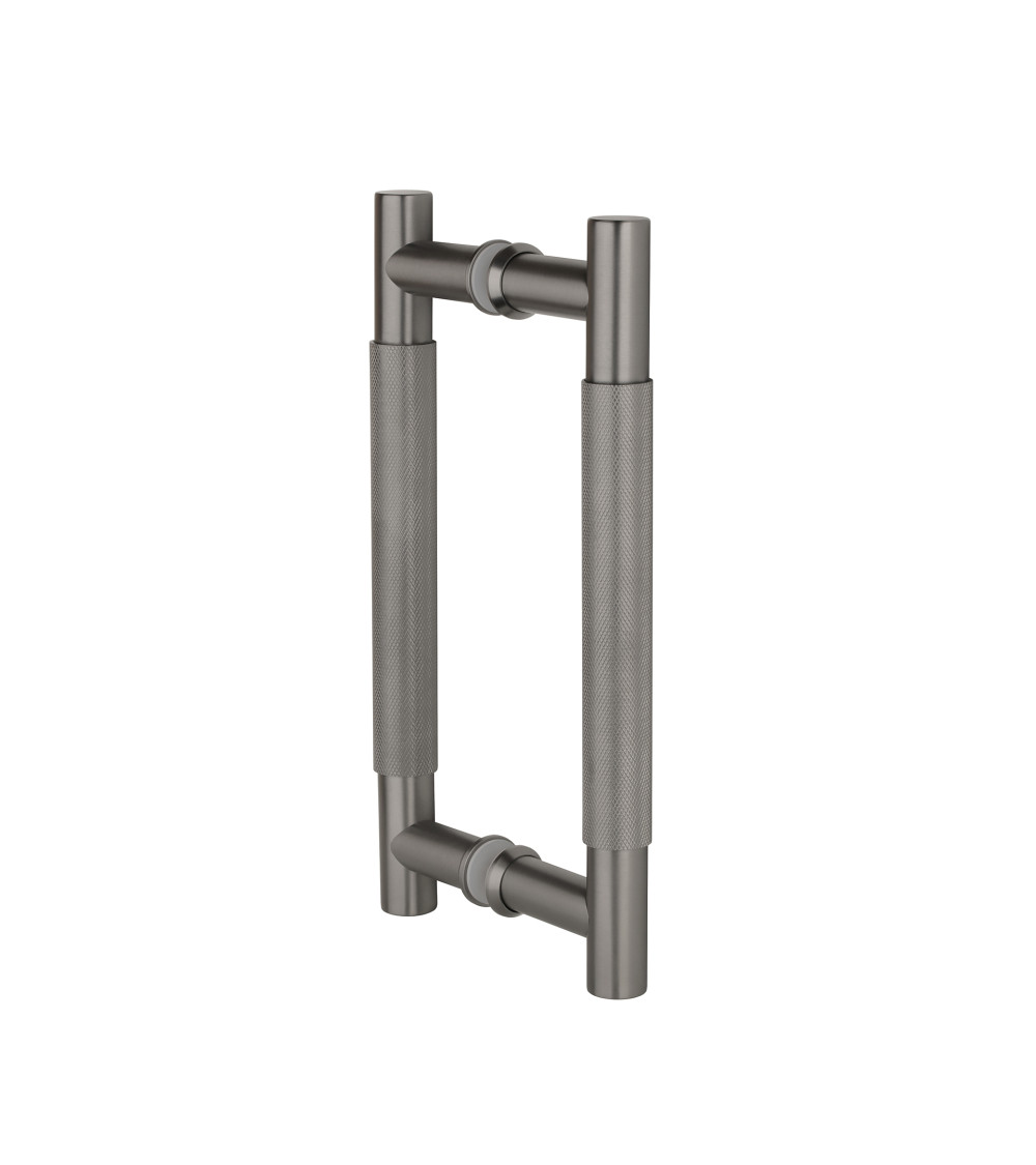 Puxador duplo texturado para porta 1770 acabamento antracite design