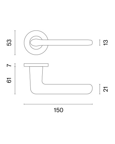 Puxador de porta UTA com dimensões