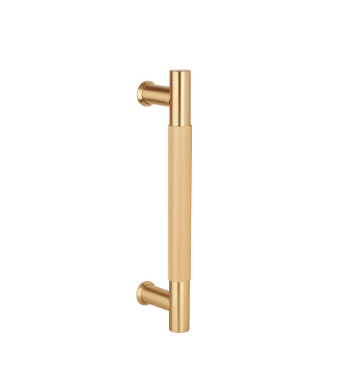 Puxador simples texturado para porta 1770 acabamento dourado mate puxador design