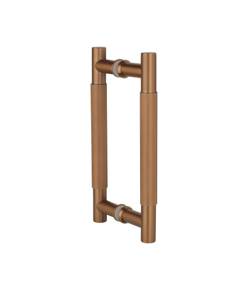 Puxador de tração duplo texturizado para porta 1770 acabamento cobre design