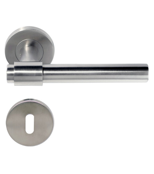 Puxador de porta IRATY inox escovado mate, Grau 3 uso intensivo