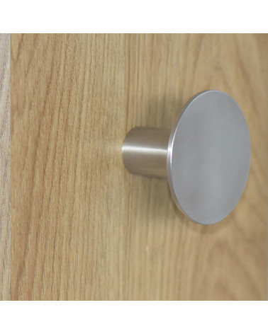 Cabide de parede Disco fino em inox escovado mate D.60mm