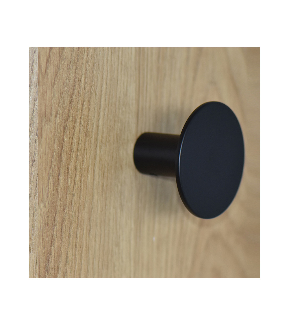 Cabide Disco fino em inox preto D.60