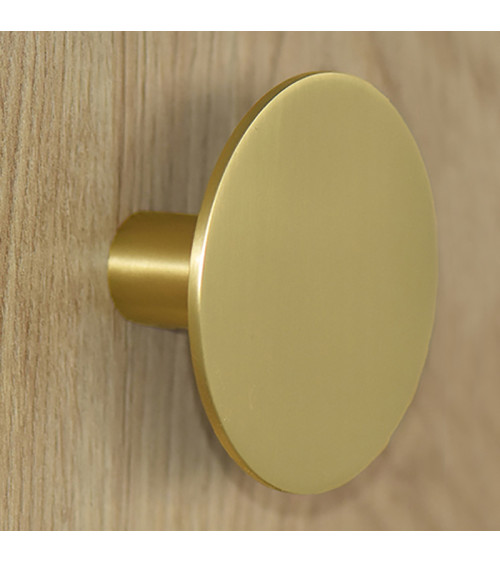 Cabide de parede disco Dourado acetinado D.80