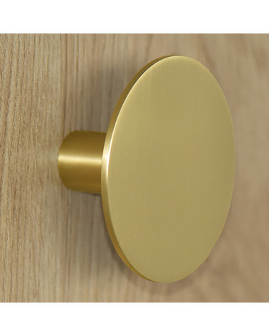 Cabide de parede disco Dourado acetinado D.80