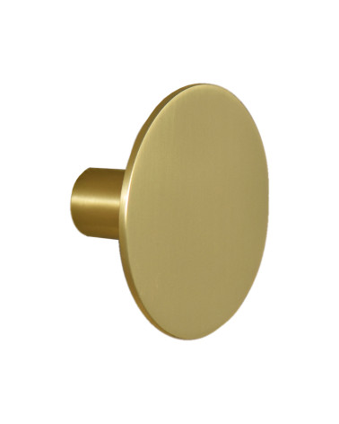 Cabide de parede Disco fino em inox Dourado Acetinado