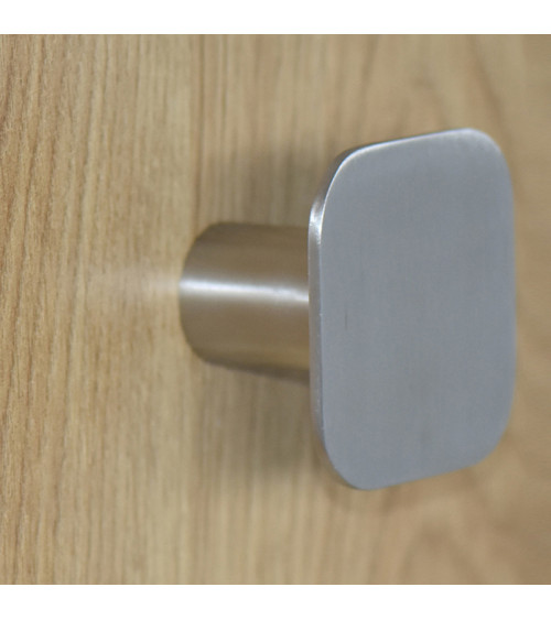 Cabide de parede quadrado fino em Inox D.60