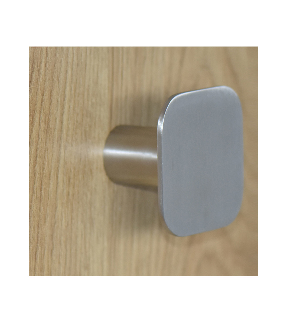 Cabide de parede quadrado fino em Inox D.60