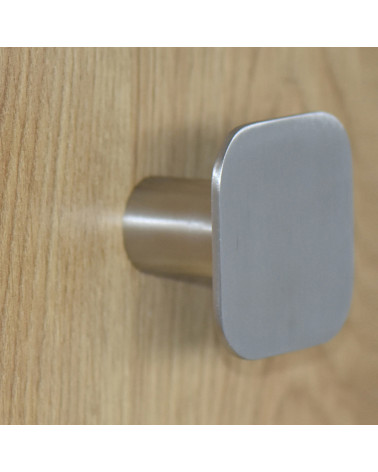Cabide de parede quadrado fino em Inox D.60