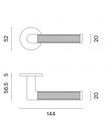 Puxador de porta LOBELLIA com dimensões