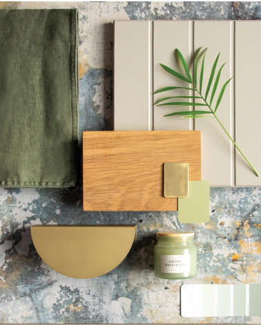 Puxador de móvel dourado mate ZORIA puxador de design com materiais decorativos