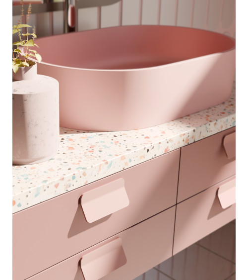 Puxador de móvel rosa poudré SEA puxador design