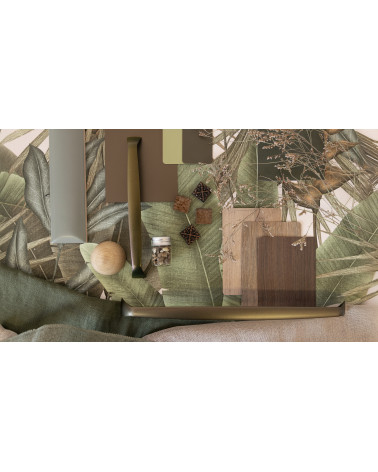 Puxador de móvel castanho-oliveira SONGO puxador design disposto com materiais decorativos