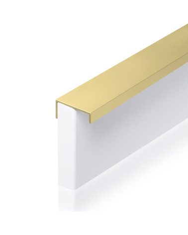 Puxador de móvel anodizado dourado VERA puxador design fixado na borda de um painel branco