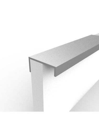 Puxador de móvel cromado polido VERA puxador design fixado na borda de um painel branco