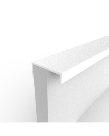 Puxador de móvel branco brilhante VERA puxador design fixado na borda de um painel branco