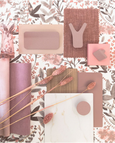 Puxador de móvel rosa poudré SEA puxador design disposto com materiais decorativos