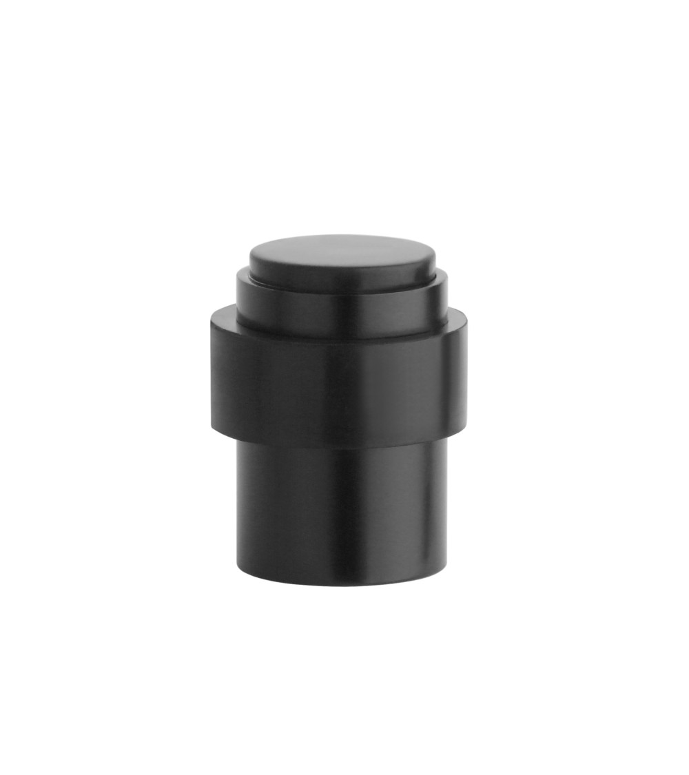 Batente de porta preto STOPPER, para chão e parede - puxador design