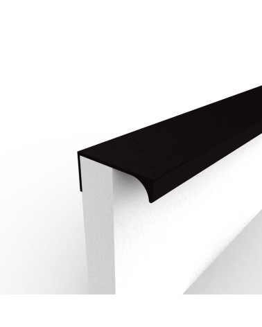 Puxador de móvel anodizado preto TERRA design fixado na borda de um painel branco