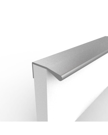 Puxador de móvel anodizado natural COSTA puxador design fixado na borda de um painel branco